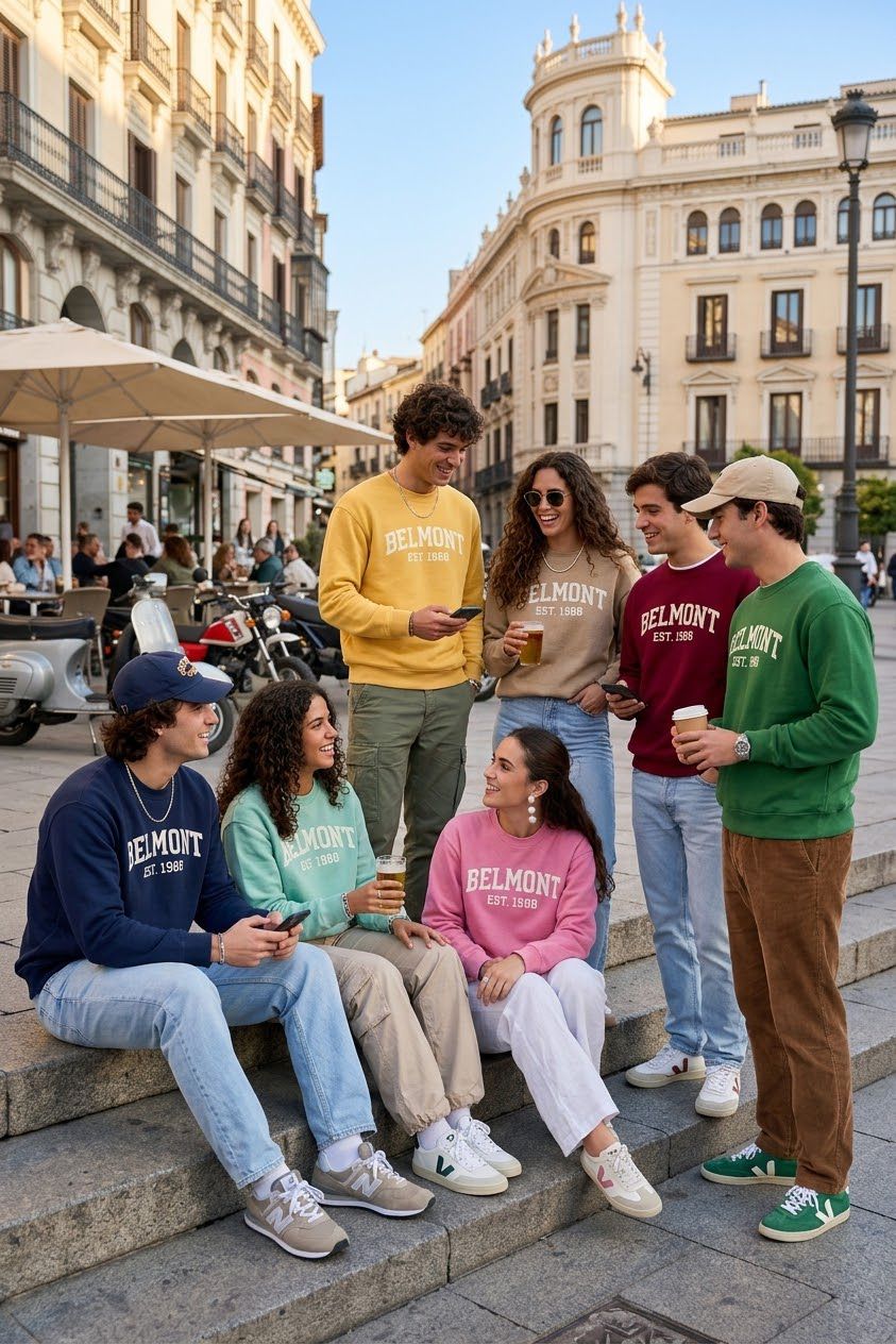 Amigos con sudaderas Belmont Athletic Club